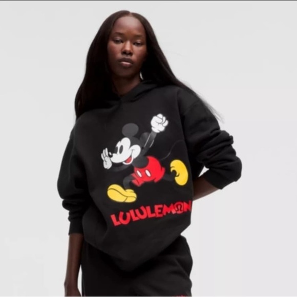 Disney x Lululemon Mickey Mouse black fleece oversized hoodie